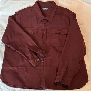 Burgundy Chamois Button-Up Shirt